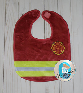 Firefighter Baby Bib
