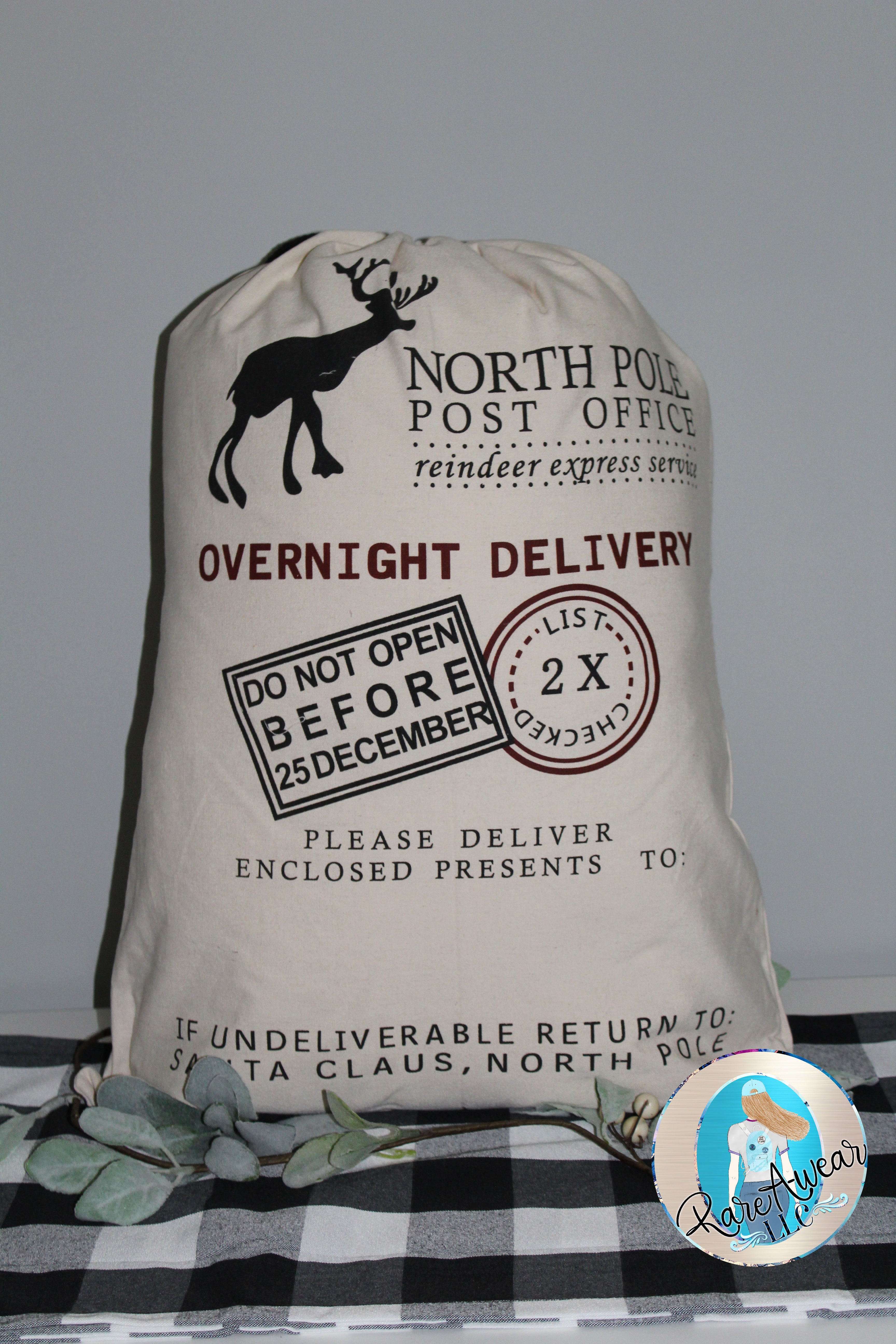 Personalized North Pole Post Office Santa Sack