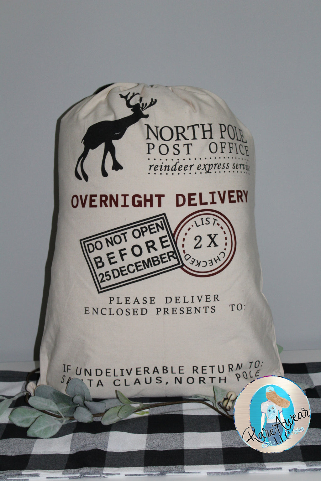 Personalized North Pole Post Office Santa Sack