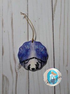 O Holy Night Scalloped Porcelain Christmas Ornament