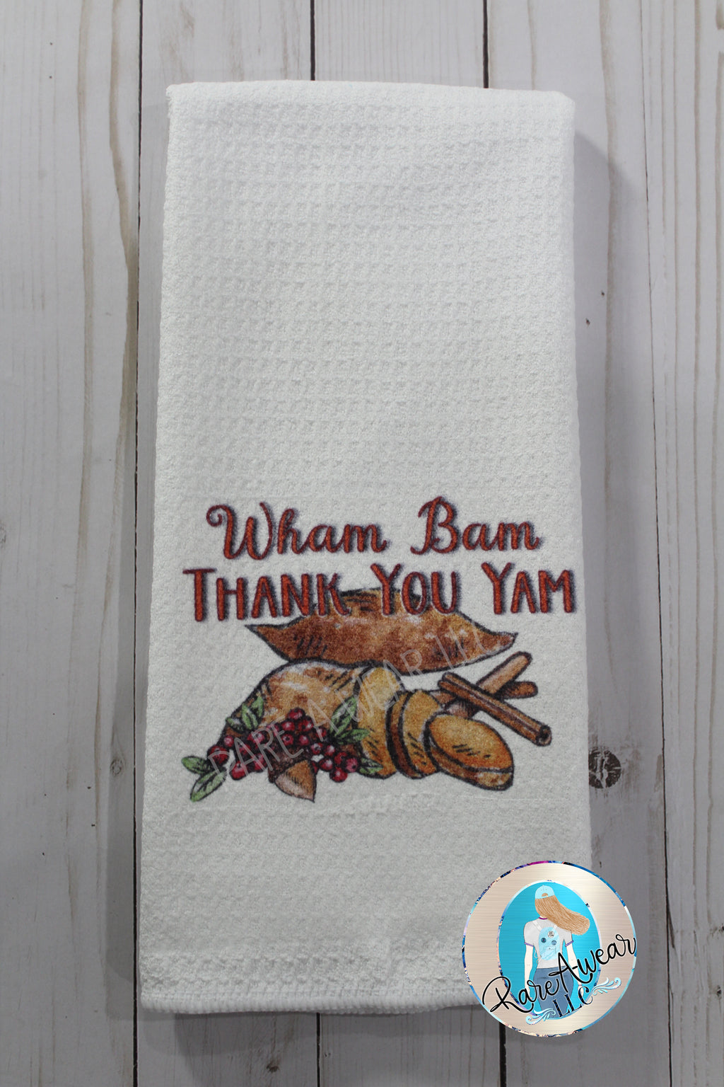 Wham Bam Thank You Yam Waffle Weave Dish Towel